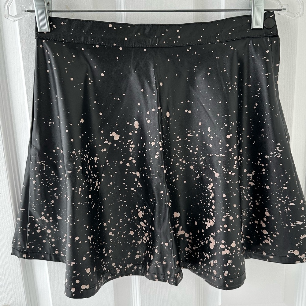 Vintage American Apparel Offbeat Collection Splatter Black Skater Skirt Small